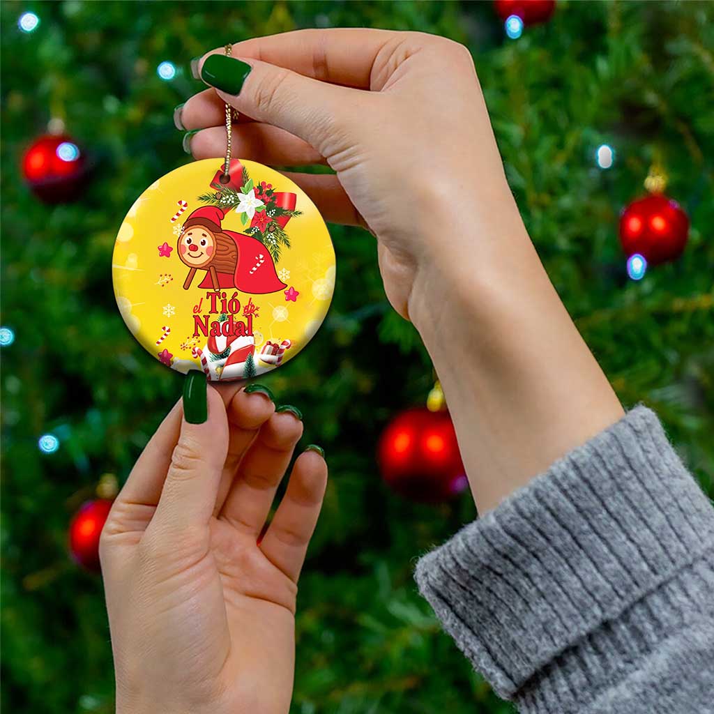 Spain Tio de Nadal Christmas Ceramic Ornament Traditional Christmas Log Yellow Version LT18