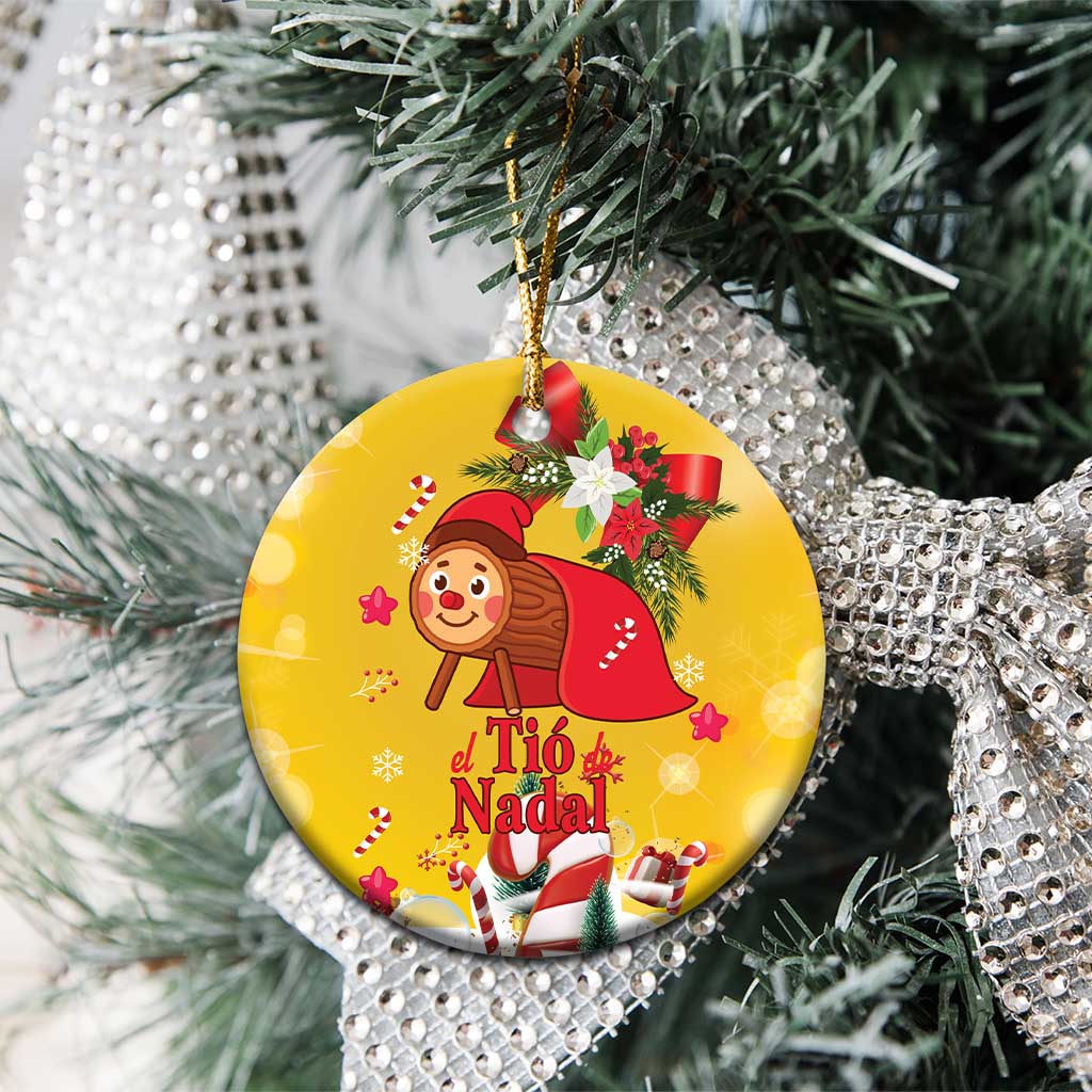 Spain Tio de Nadal Christmas Ceramic Ornament Traditional Christmas Log Yellow Version LT18