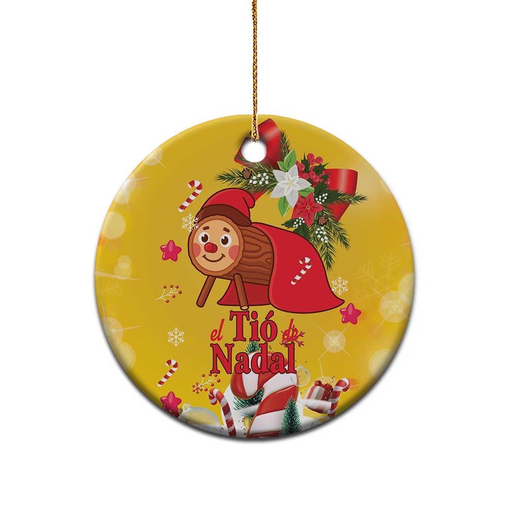 Spain Tio de Nadal Christmas Ceramic Ornament Traditional Christmas Log Yellow Version LT18