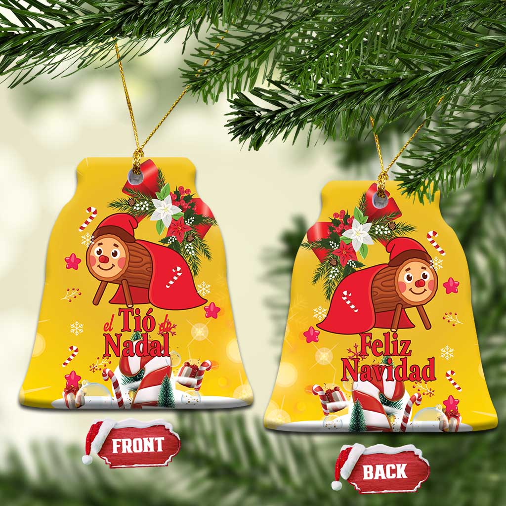 Spain Tio de Nadal Christmas Ceramic Ornament Traditional Christmas Log Yellow Version LT18