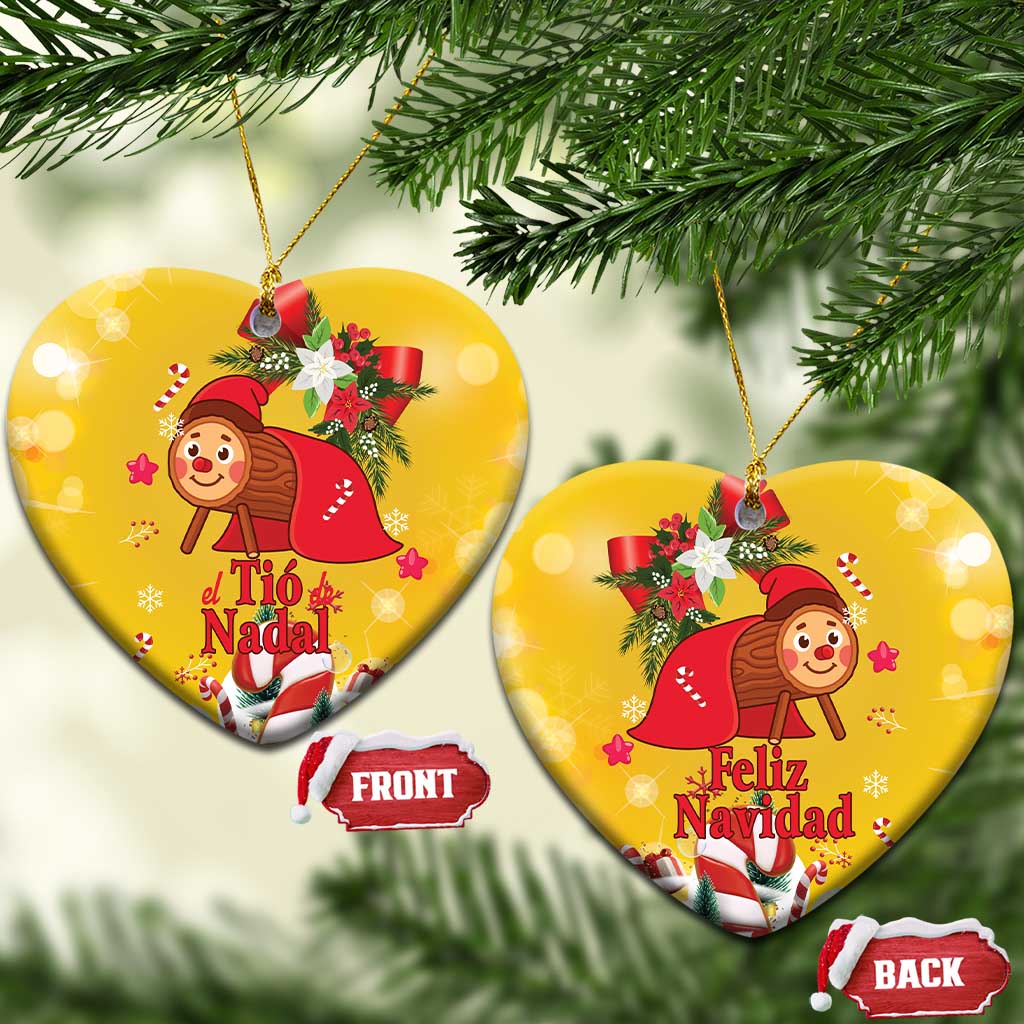 Spain Tio de Nadal Christmas Ceramic Ornament Traditional Christmas Log Yellow Version LT18