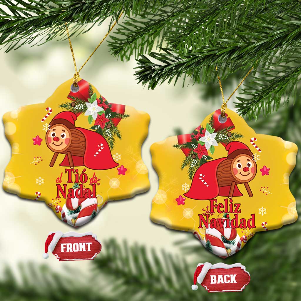 Spain Tio de Nadal Christmas Ceramic Ornament Traditional Christmas Log Yellow Version LT18
