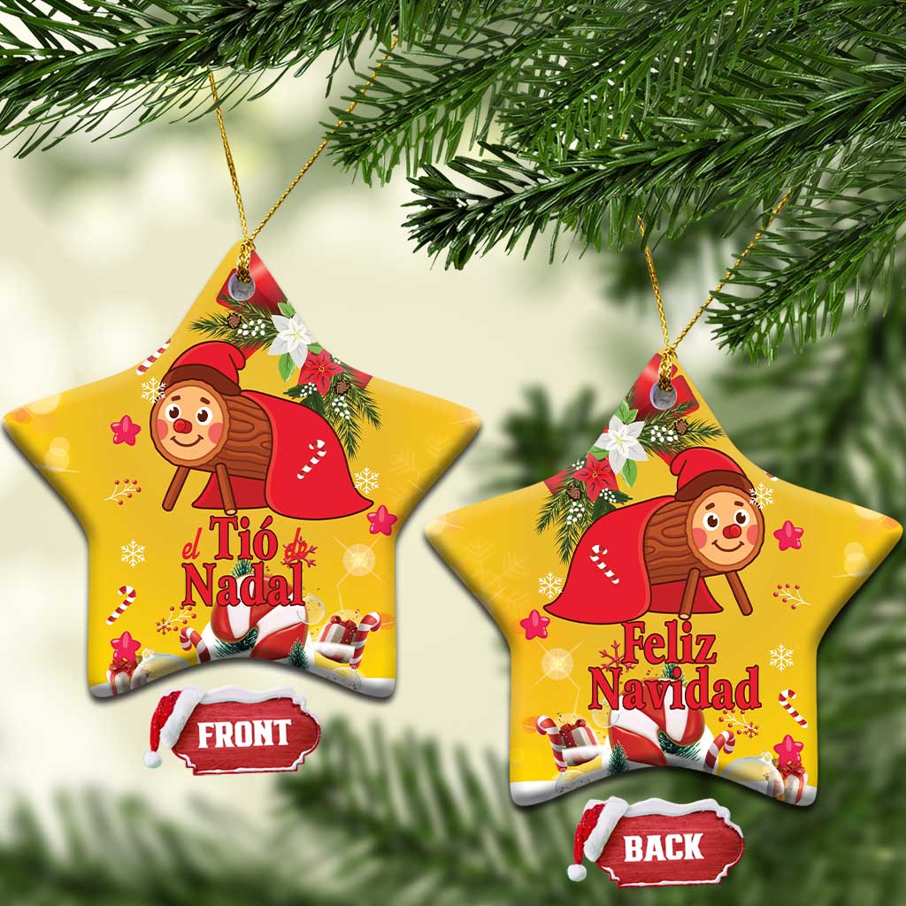 Spain Tio de Nadal Christmas Ceramic Ornament Traditional Christmas Log Yellow Version LT18