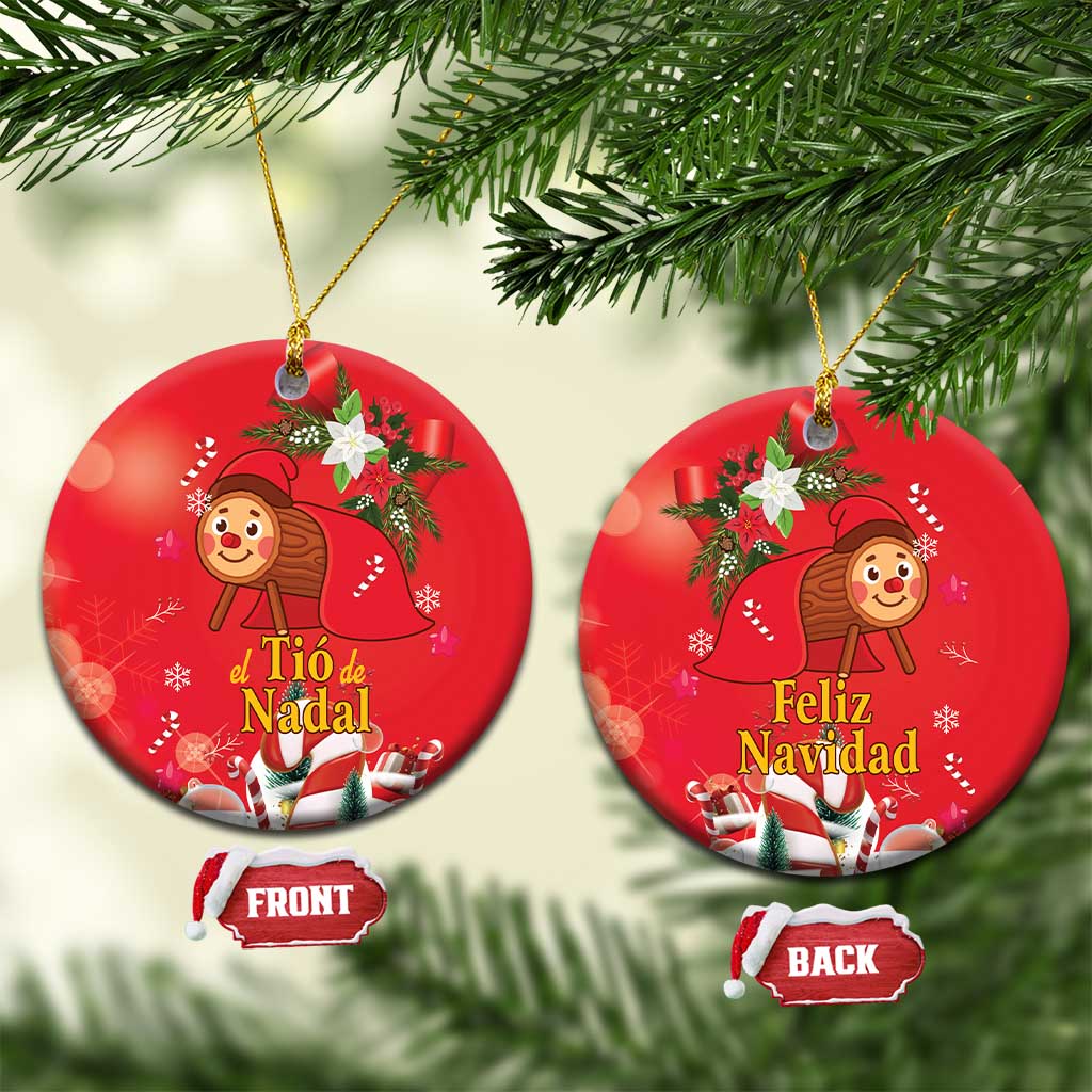 Spain Tio de Nadal Christmas Ceramic Ornament Traditional Christmas Log Red Version LT18