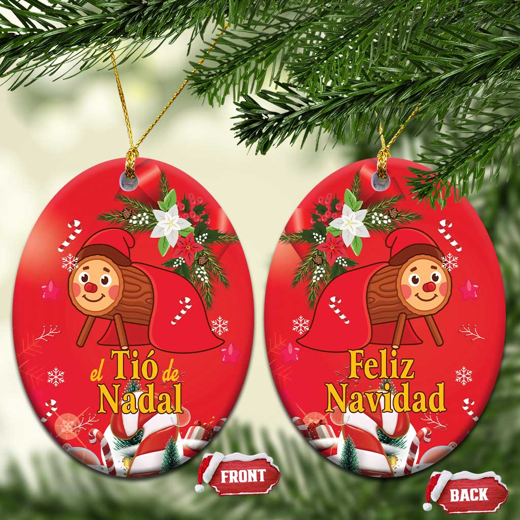 Spain Tio de Nadal Christmas Ceramic Ornament Traditional Christmas Log Red Version LT18