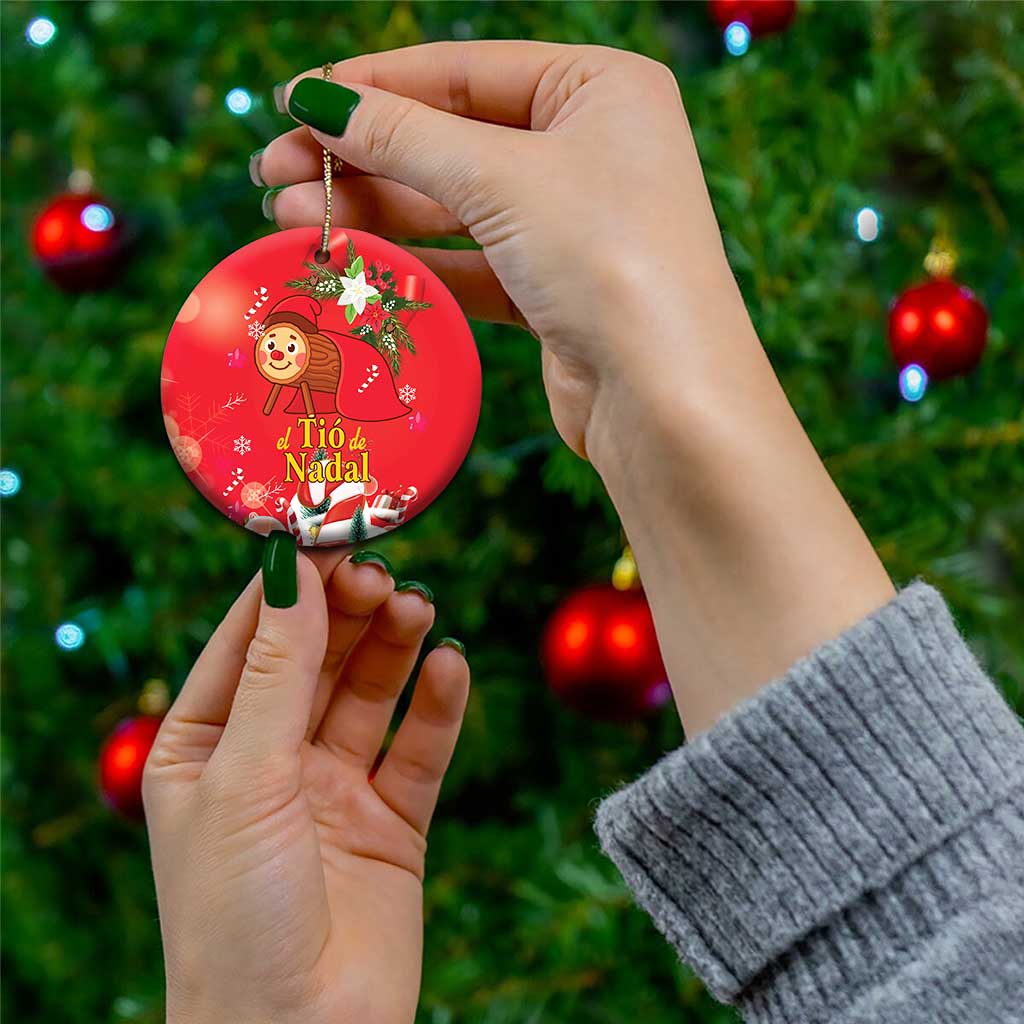 Spain Tio de Nadal Christmas Ceramic Ornament Traditional Christmas Log Red Version LT18