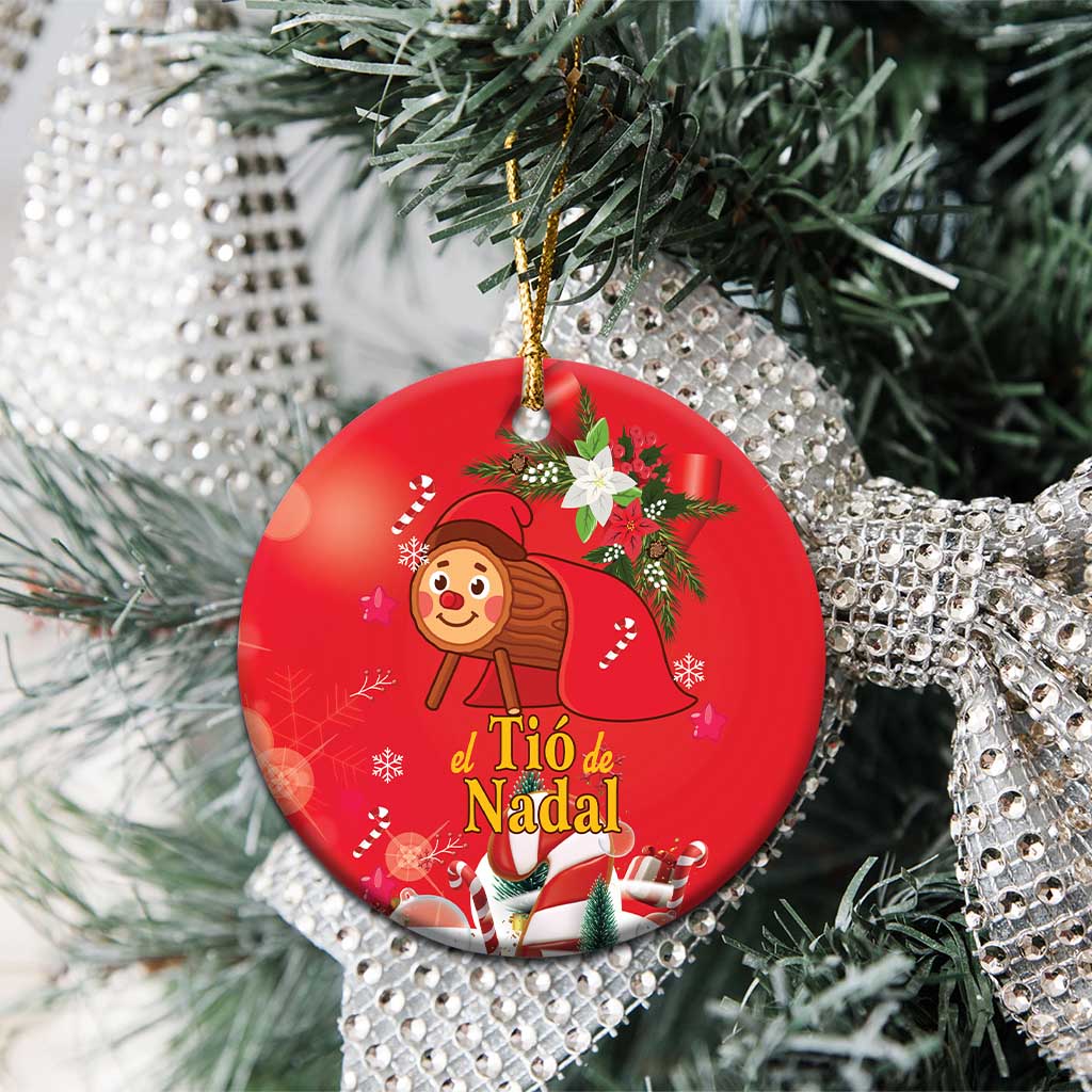 Spain Tio de Nadal Christmas Ceramic Ornament Traditional Christmas Log Red Version LT18
