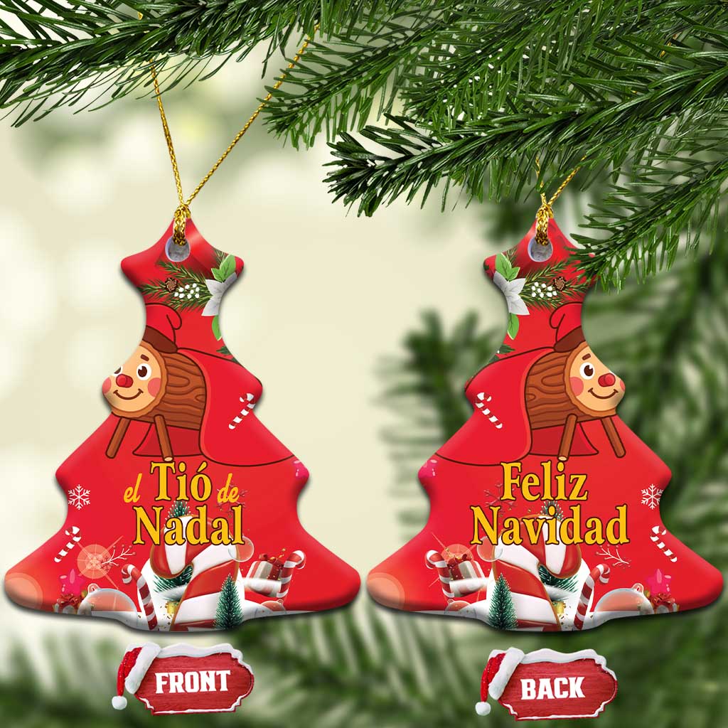 Spain Tio de Nadal Christmas Ceramic Ornament Traditional Christmas Log Red Version LT18