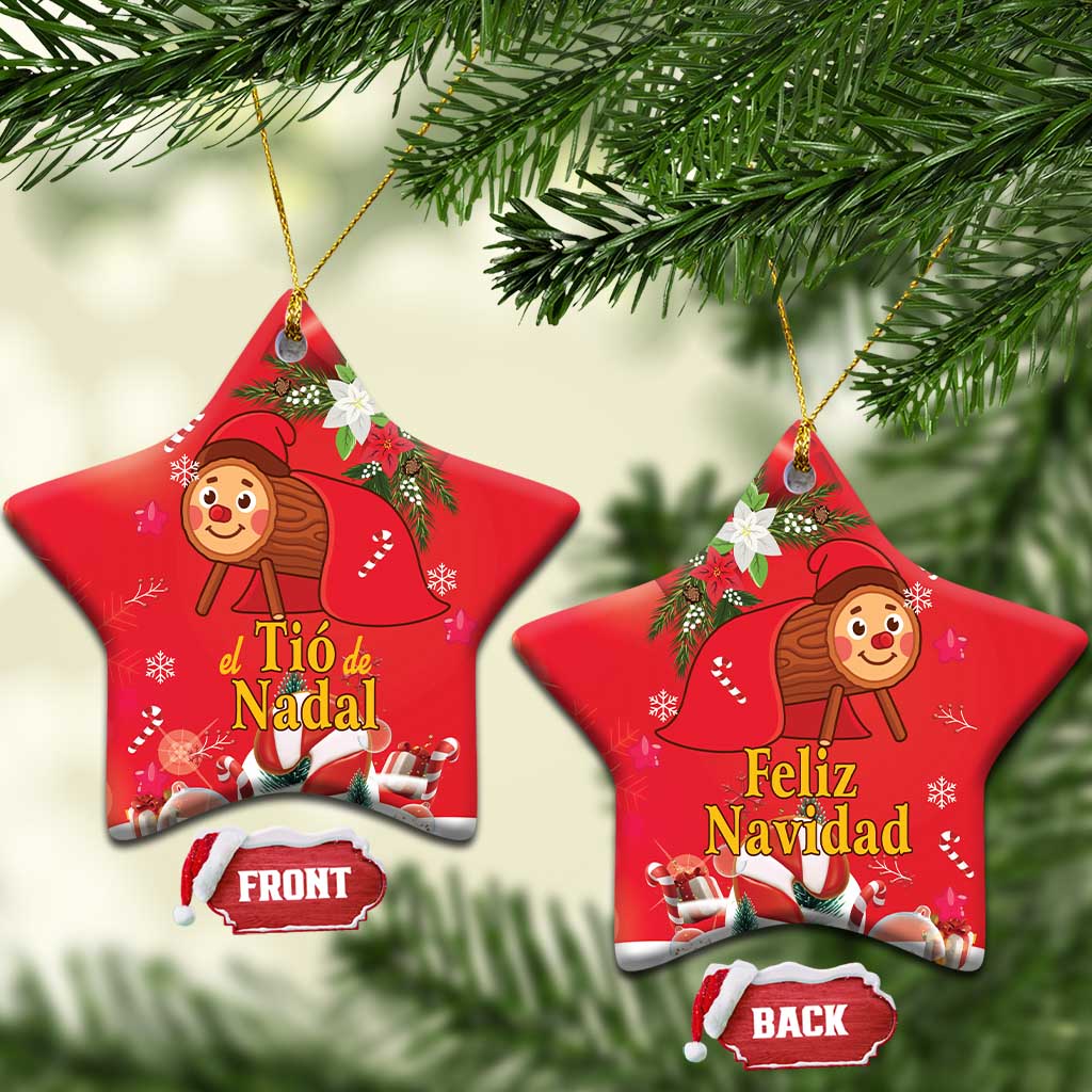 Spain Tio de Nadal Christmas Ceramic Ornament Traditional Christmas Log Red Version LT18