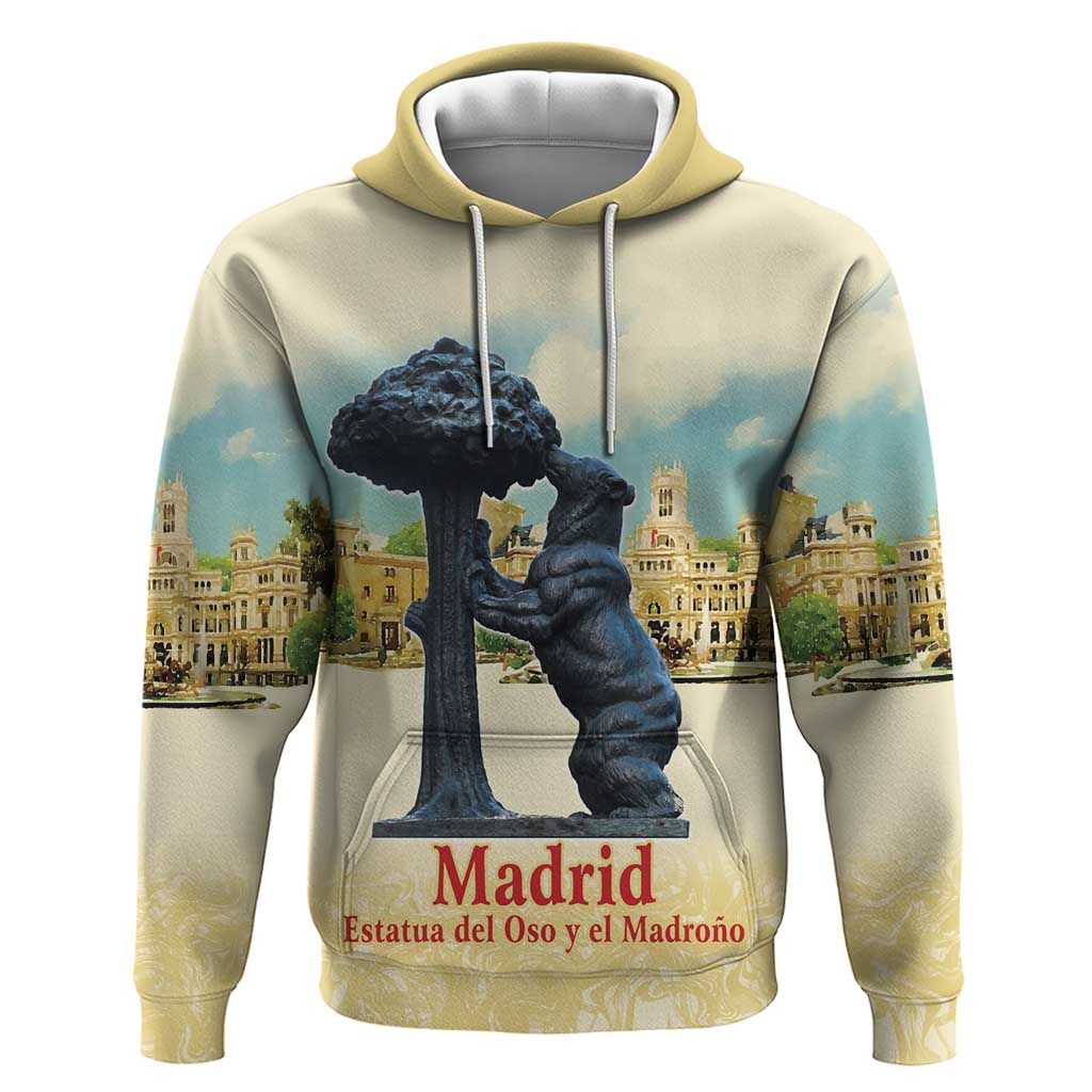 Spain El Oso y el Madrono Hoodie Madrid City Watercolor LT18