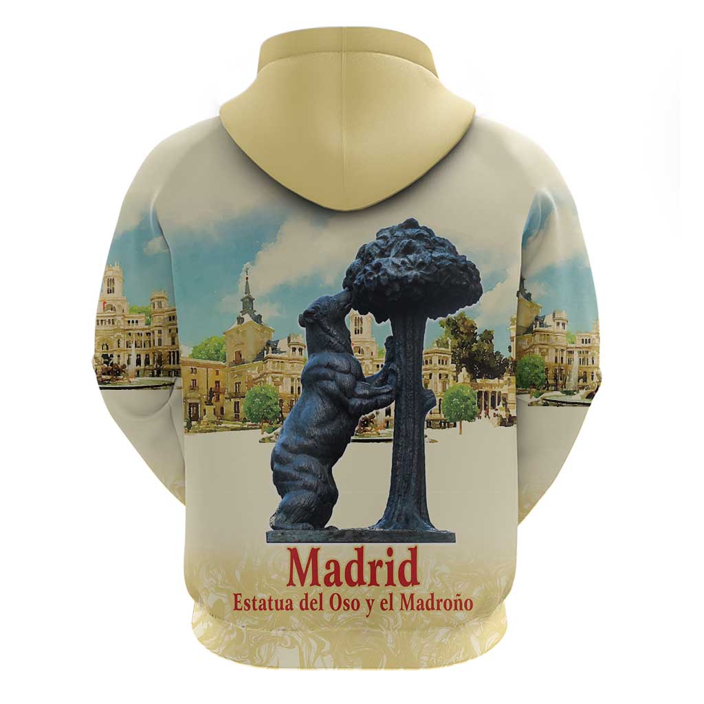 Spain El Oso y el Madrono Hoodie Madrid City Watercolor LT18