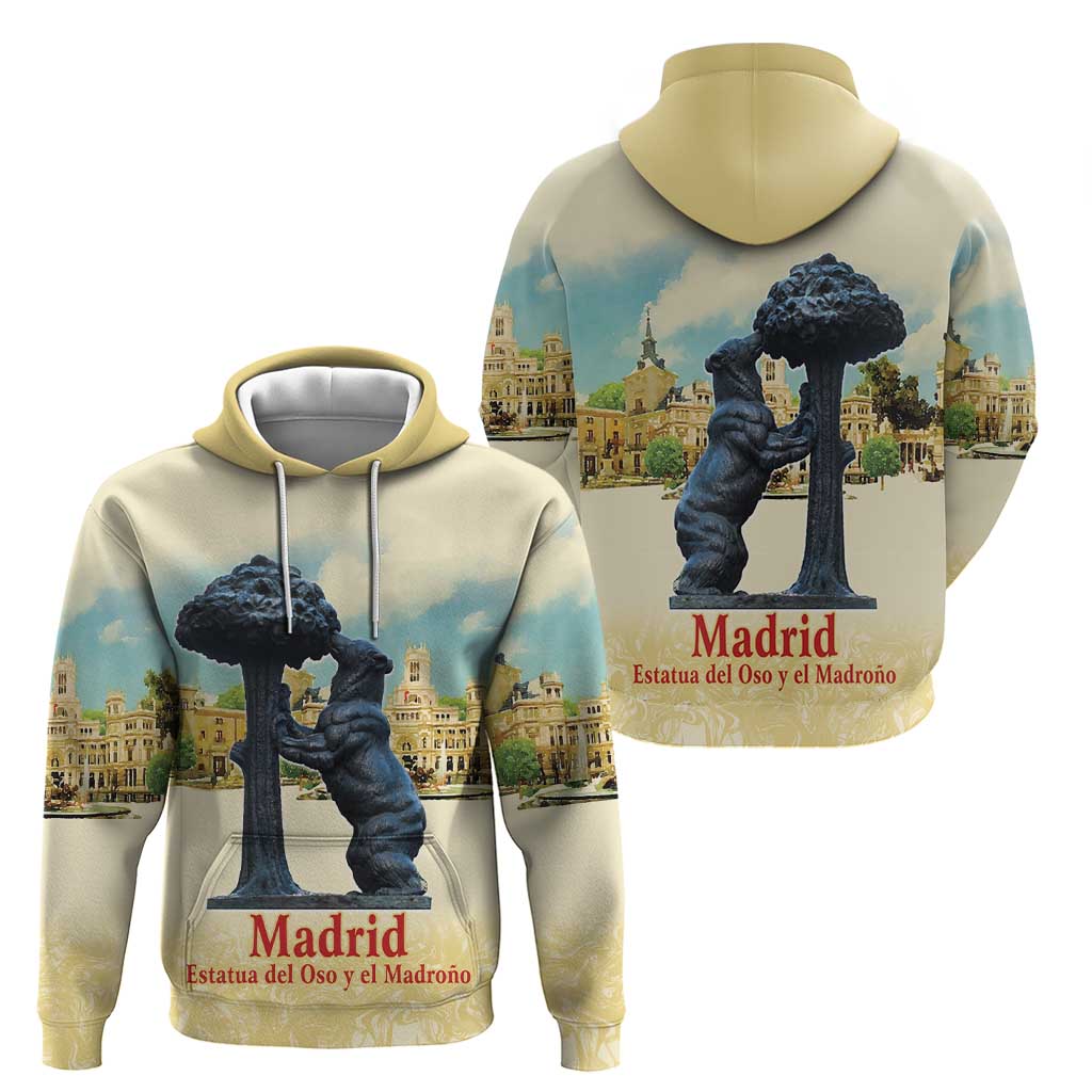 Spain El Oso y el Madrono Hoodie Madrid City Watercolor LT18