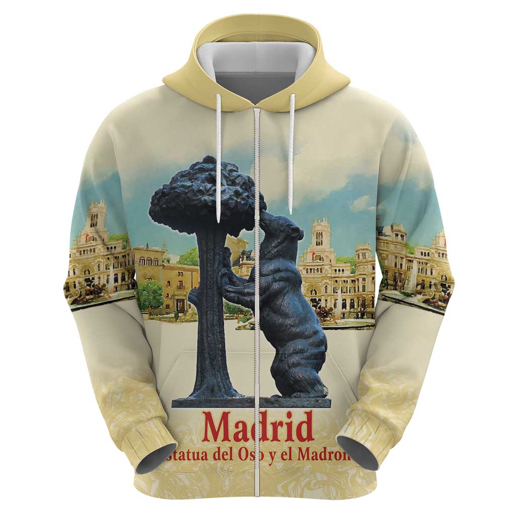 Spain El Oso y el Madrono Hoodie Madrid City Watercolor LT18