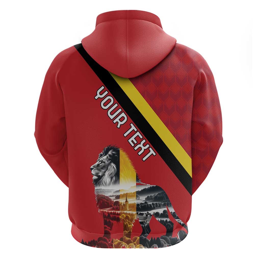 Personalized Belgium Hoodie Lion Rampant With Belgium Flag Colors LT18