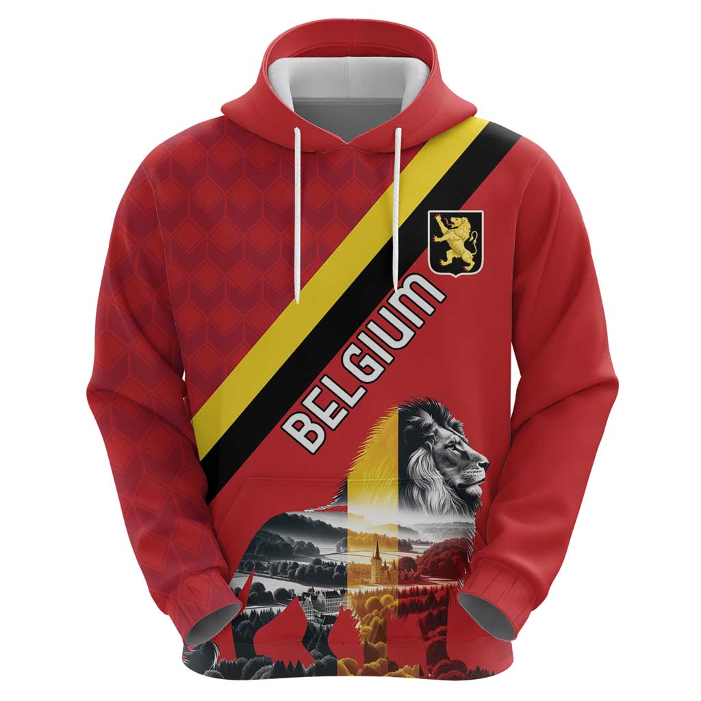 Personalized Belgium Hoodie Lion Rampant With Belgium Flag Colors LT18