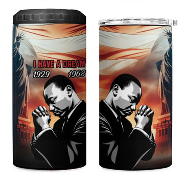 Happy MLK Day 4 in 1 Can Cooler Tumbler Black Americans Leaders I Have a Dream LT18