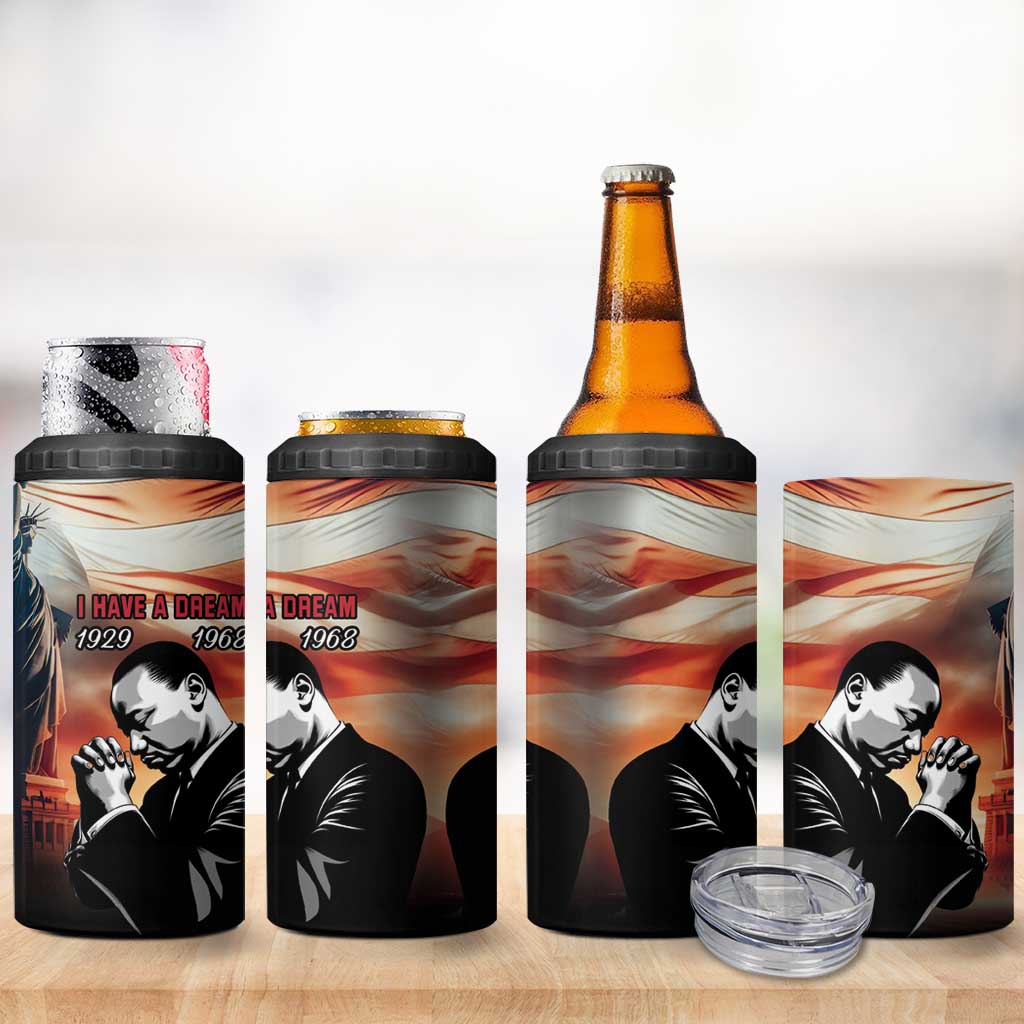 Happy MLK Day 4 in 1 Can Cooler Tumbler Black Americans Leaders I Have a Dream LT18