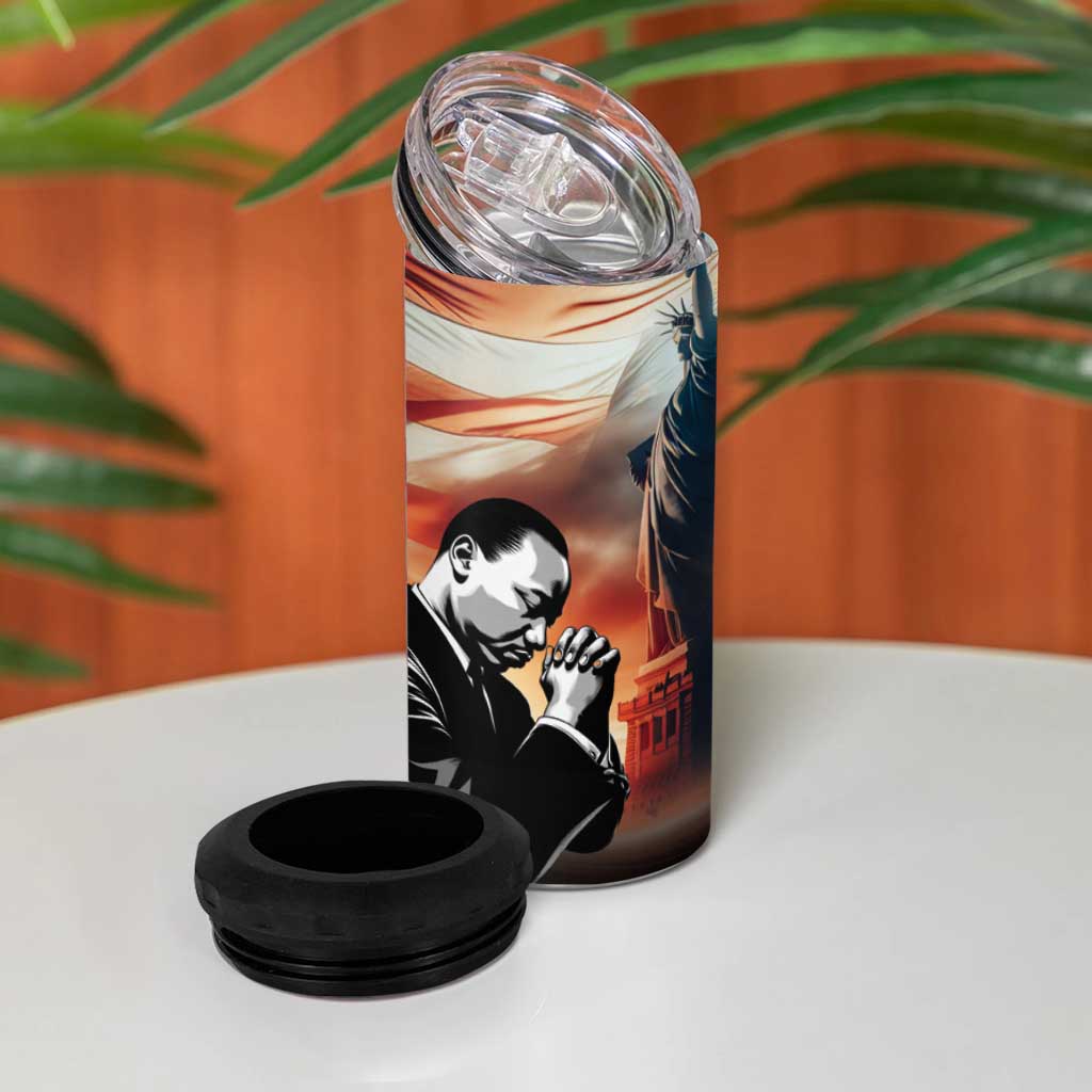 Happy MLK Day 4 in 1 Can Cooler Tumbler Black Americans Leaders I Have a Dream LT18