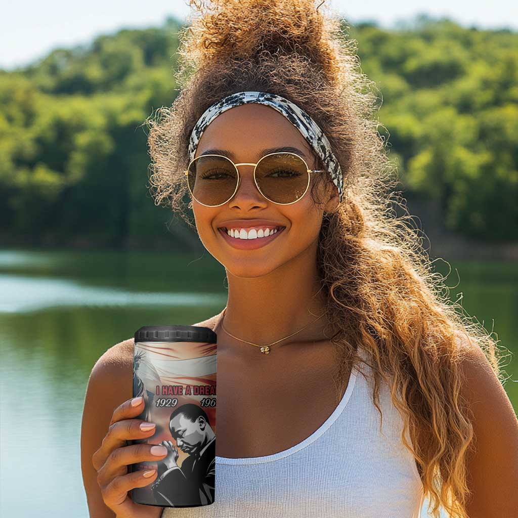 Happy MLK Day 4 in 1 Can Cooler Tumbler Black Americans Leaders I Have a Dream LT18