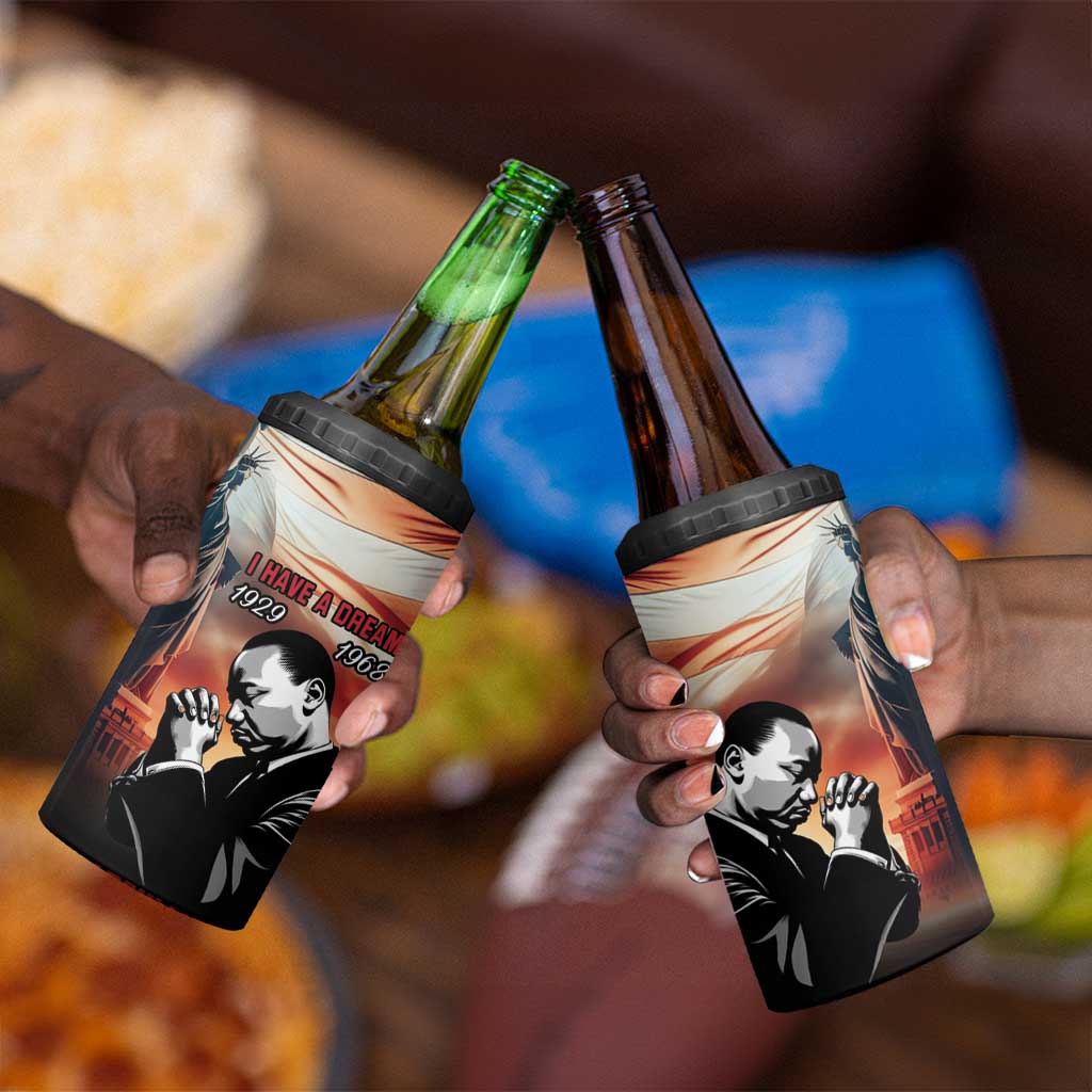 Happy MLK Day 4 in 1 Can Cooler Tumbler Black Americans Leaders I Have a Dream LT18