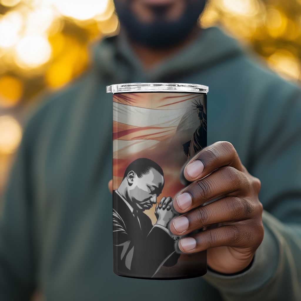 Happy MLK Day 4 in 1 Can Cooler Tumbler Black Americans Leaders I Have a Dream LT18