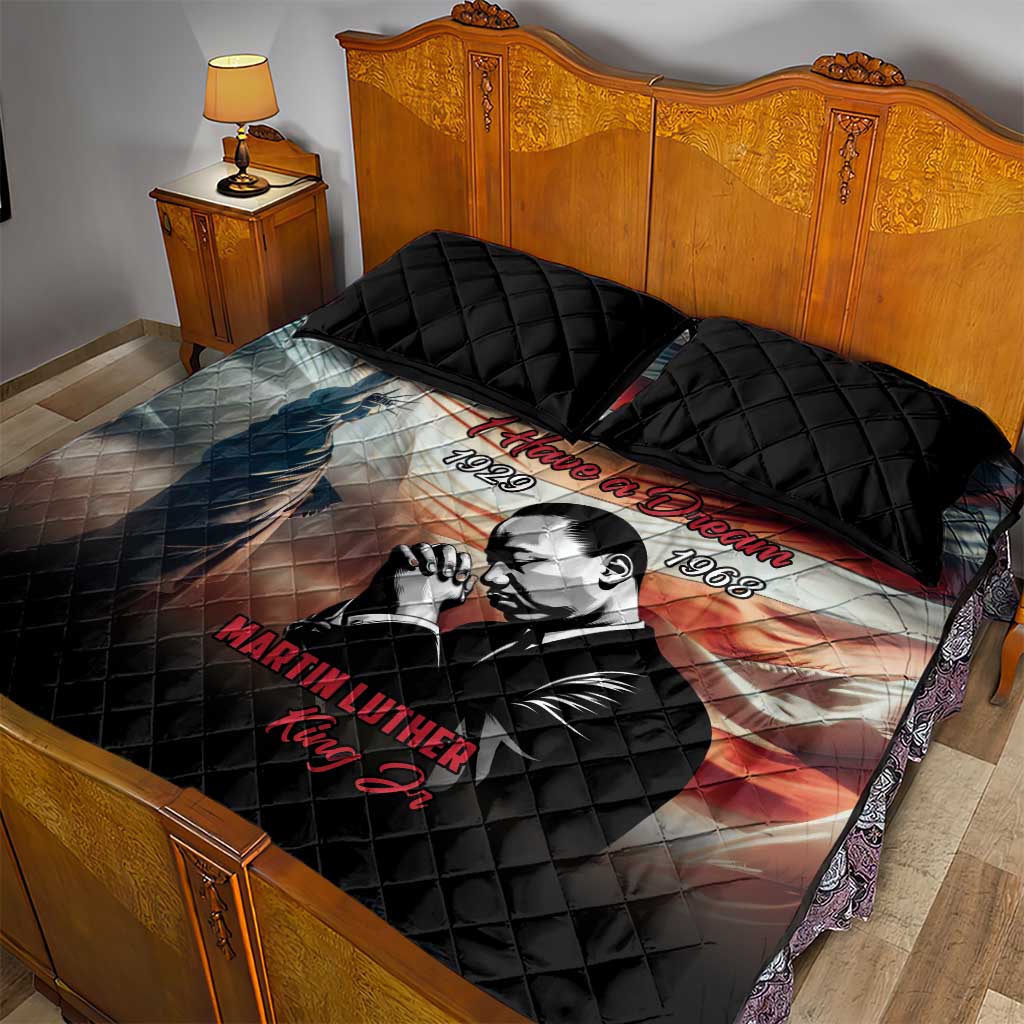 Happy MLK Day Quilt Bed Set Black Americans Leaders I Have a Dream LT18