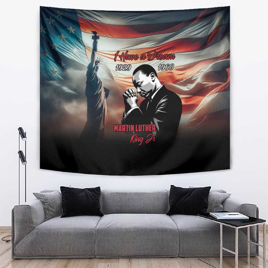 Happy MLK Day Tapestry Black Americans Leaders I Have a Dream LT18