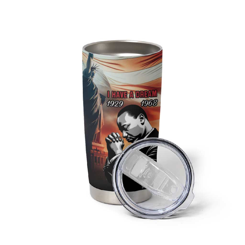 Happy MLK Day Tumbler Cup Black Americans Leaders I Have a Dream LT18