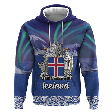 Iceland Hoodie Icelandic Landscape Northern Lights LT18