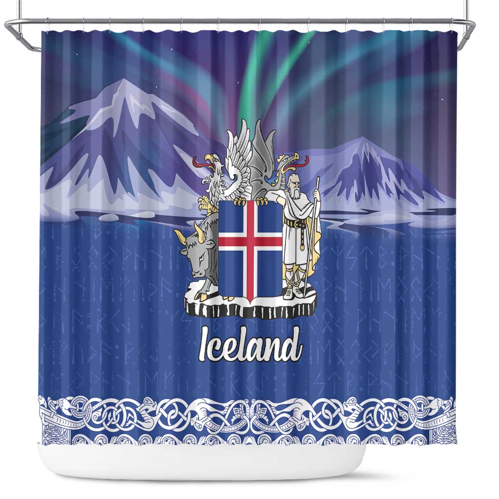 Iceland Shower Curtain Icelandic Landscape Northern Lights LT18