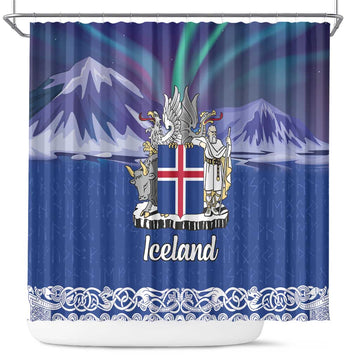 Iceland Shower Curtain Icelandic Landscape Northern Lights LT18