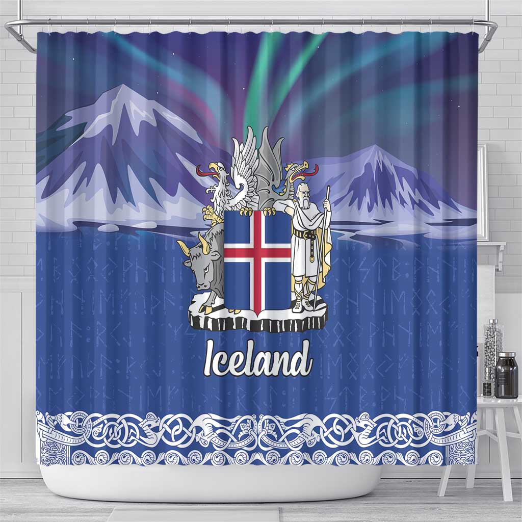 Iceland Shower Curtain Icelandic Landscape Northern Lights LT18