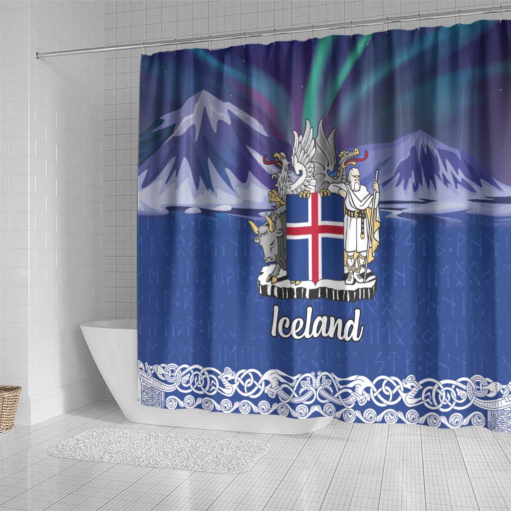 Iceland Shower Curtain Icelandic Landscape Northern Lights LT18