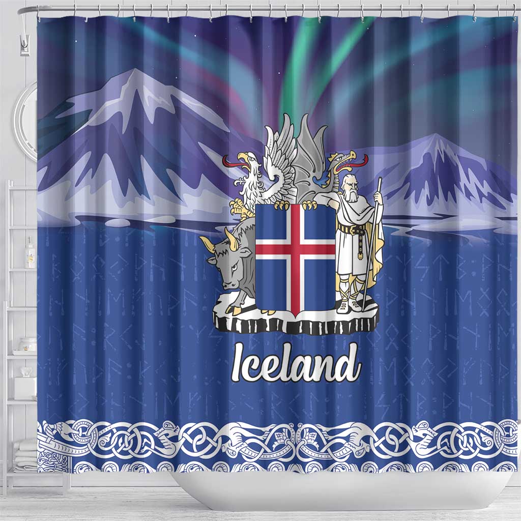 Iceland Shower Curtain Icelandic Landscape Northern Lights LT18