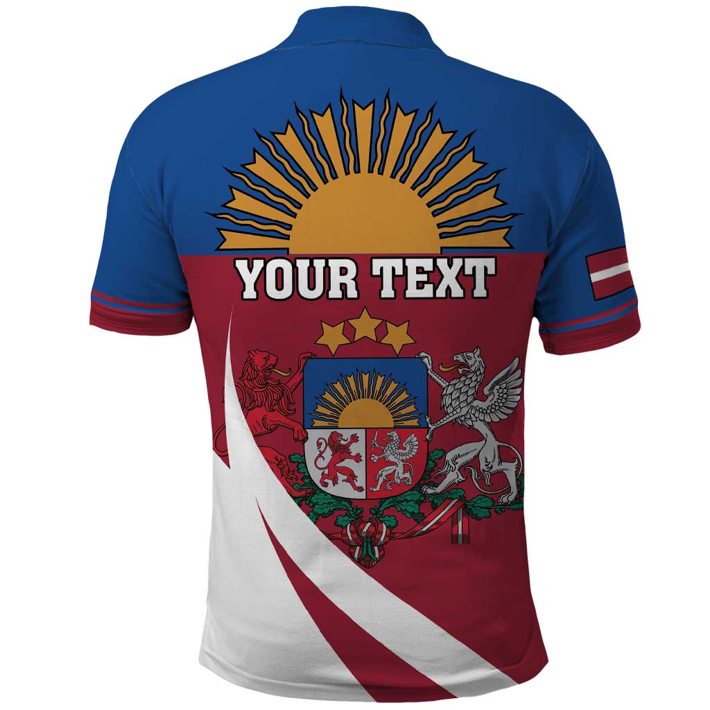 Personalized Latvia Polo Shirt White Wagtail Dievs Sveti Latviju LT18