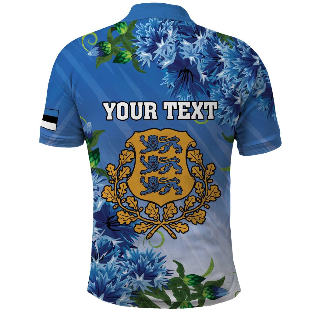 Personalized Estonia Polo Shirt Barn Swallow Cornflower Flower LT18