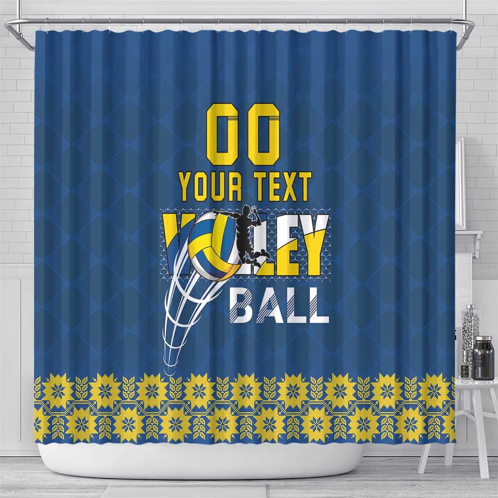 Custom Ukraine Volleyball Shower Curtain Cholovicha Zbirna Ukrainy z Volejbolu LT18