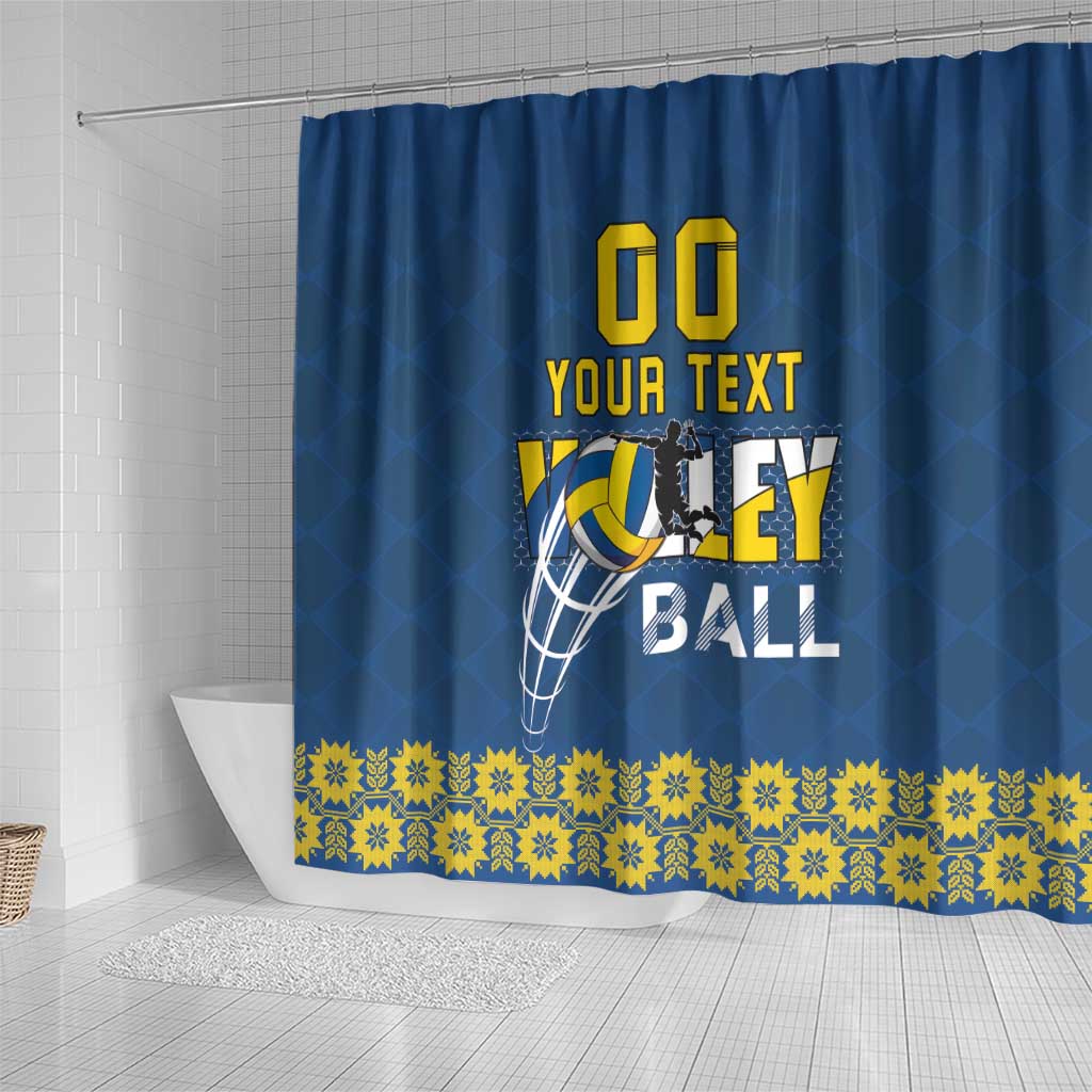 Custom Ukraine Volleyball Shower Curtain Cholovicha Zbirna Ukrainy z Volejbolu LT18