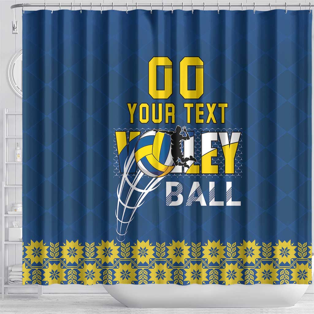 Custom Ukraine Volleyball Shower Curtain Cholovicha Zbirna Ukrainy z Volejbolu LT18