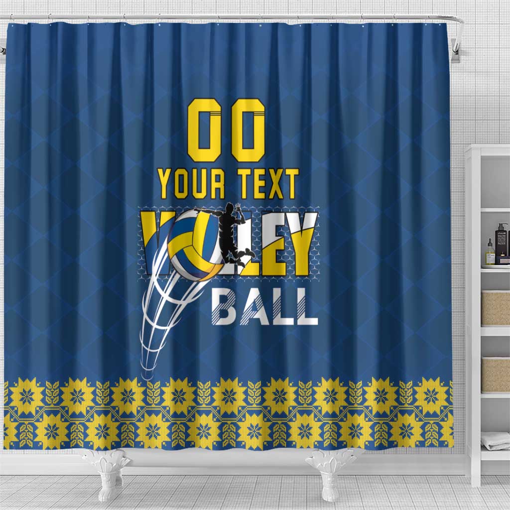 Custom Ukraine Volleyball Shower Curtain Cholovicha Zbirna Ukrainy z Volejbolu LT18