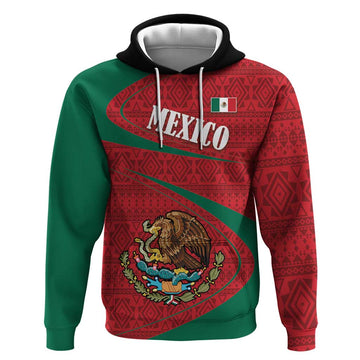 Mexico Coat Of Arms Hoodie With Folk Pattern LT18