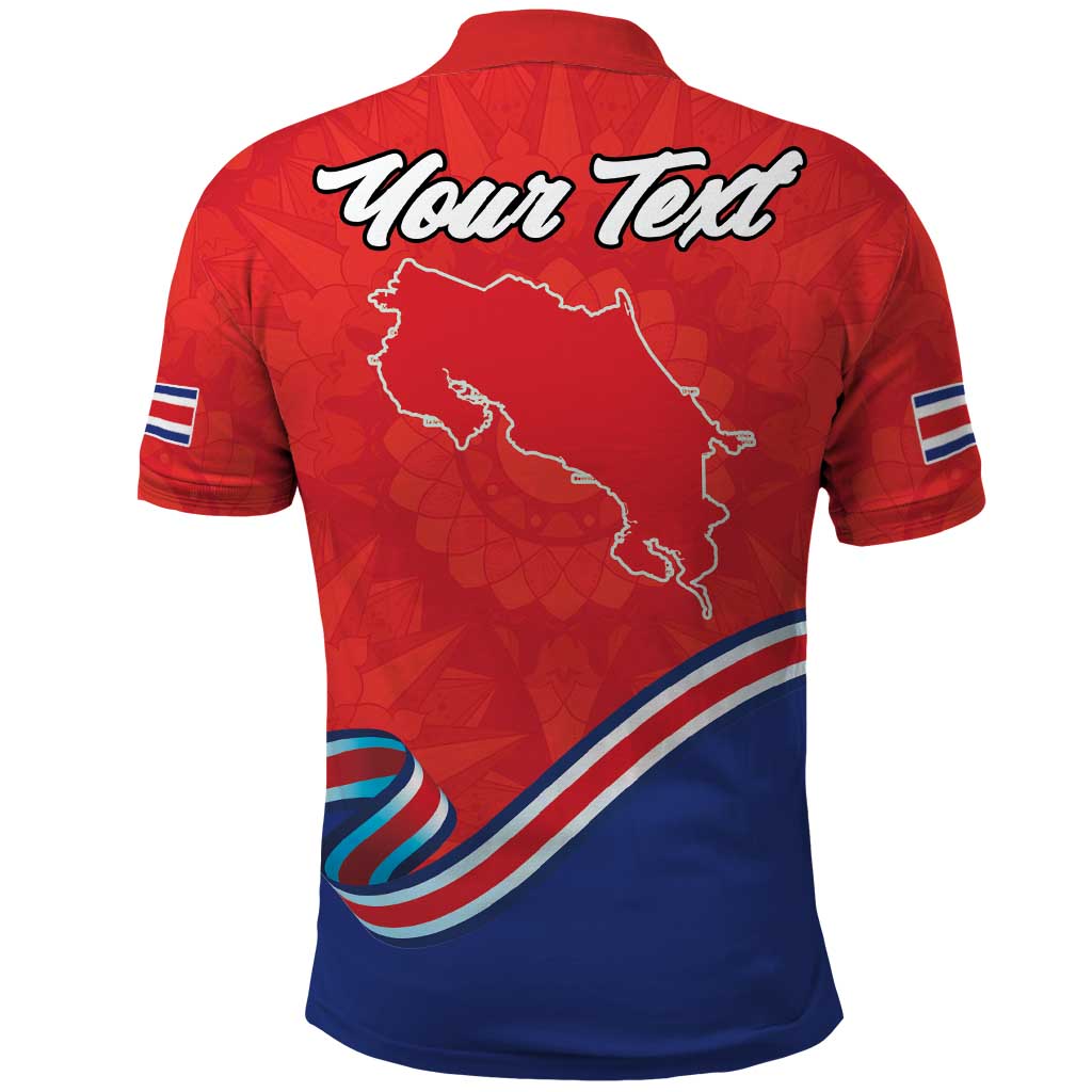 Personalized Costa Rica Independence Day Since 1821 Polo Shirt Folk Dancer with Folk Art Pattern LT18