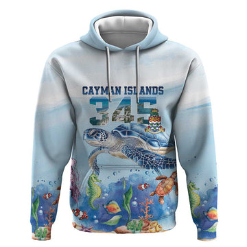 Personalized Cayman Islands 345 Hoodie Watercolor Turtle LT18
