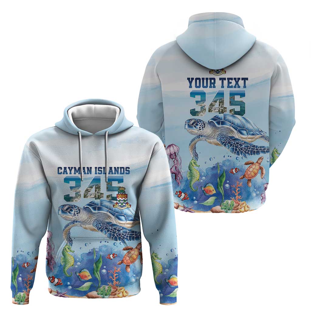 Personalized Cayman Islands 345 Hoodie Watercolor Turtle LT18