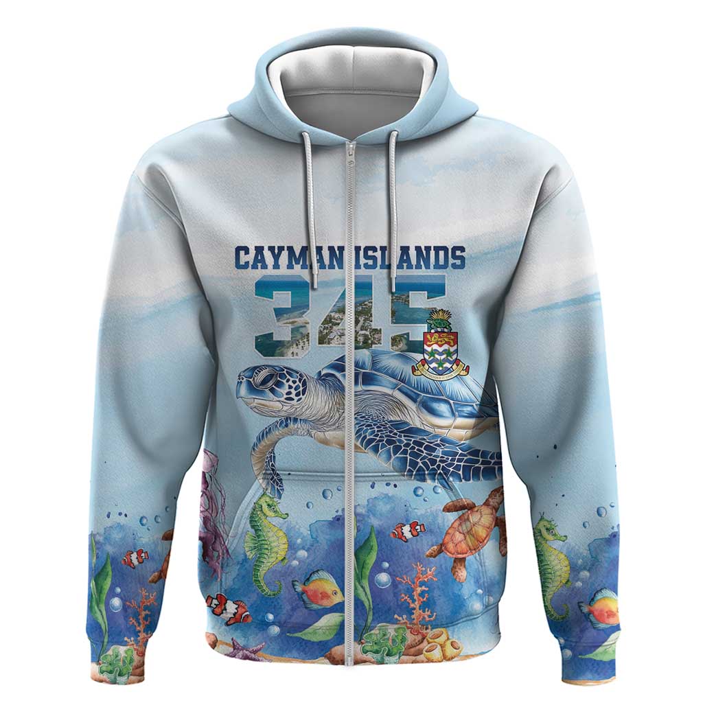 Personalized Cayman Islands 345 Hoodie Watercolor Turtle LT18