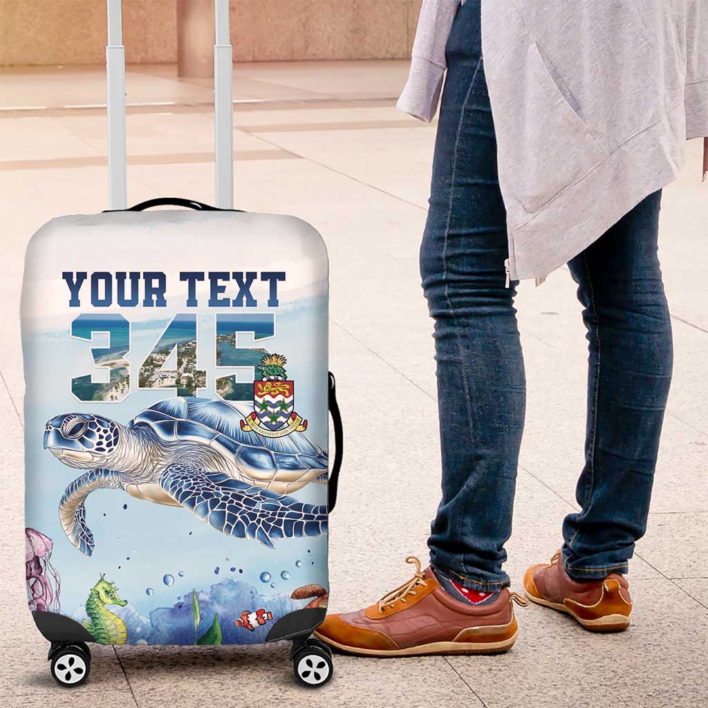 Personalized Cayman Islands 345 Luggage Cover Watercolor Turtle LT18
