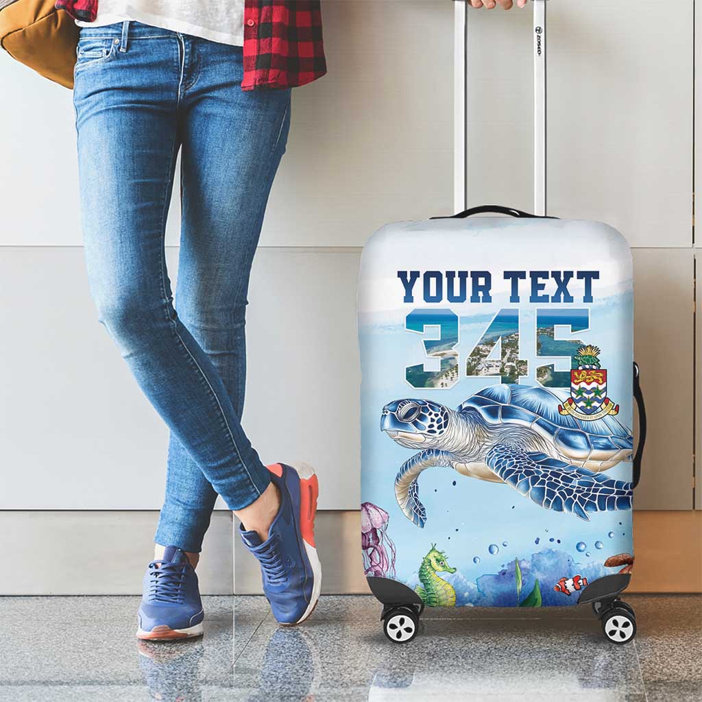 Personalized Cayman Islands 345 Luggage Cover Watercolor Turtle LT18