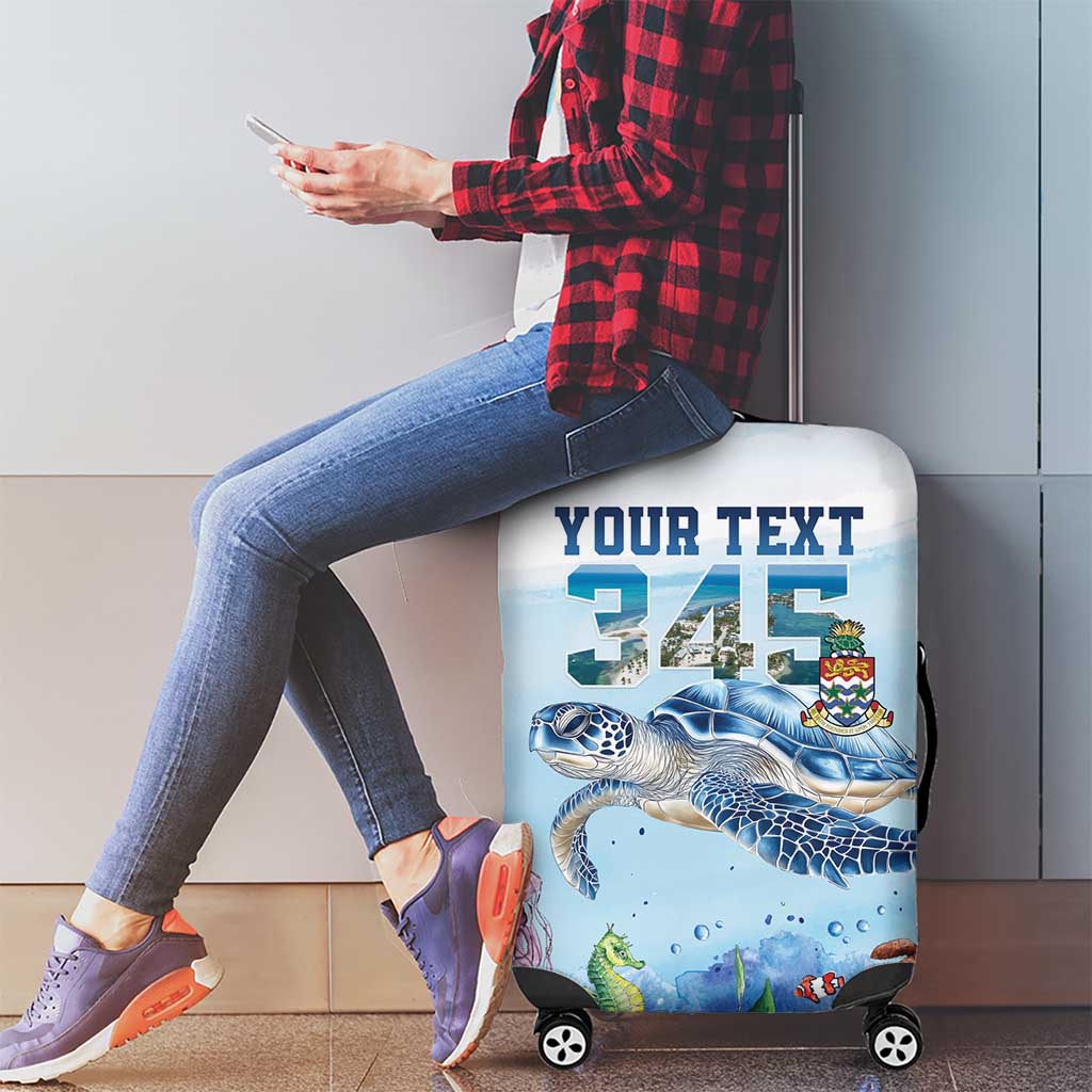 Personalized Cayman Islands 345 Luggage Cover Watercolor Turtle LT18
