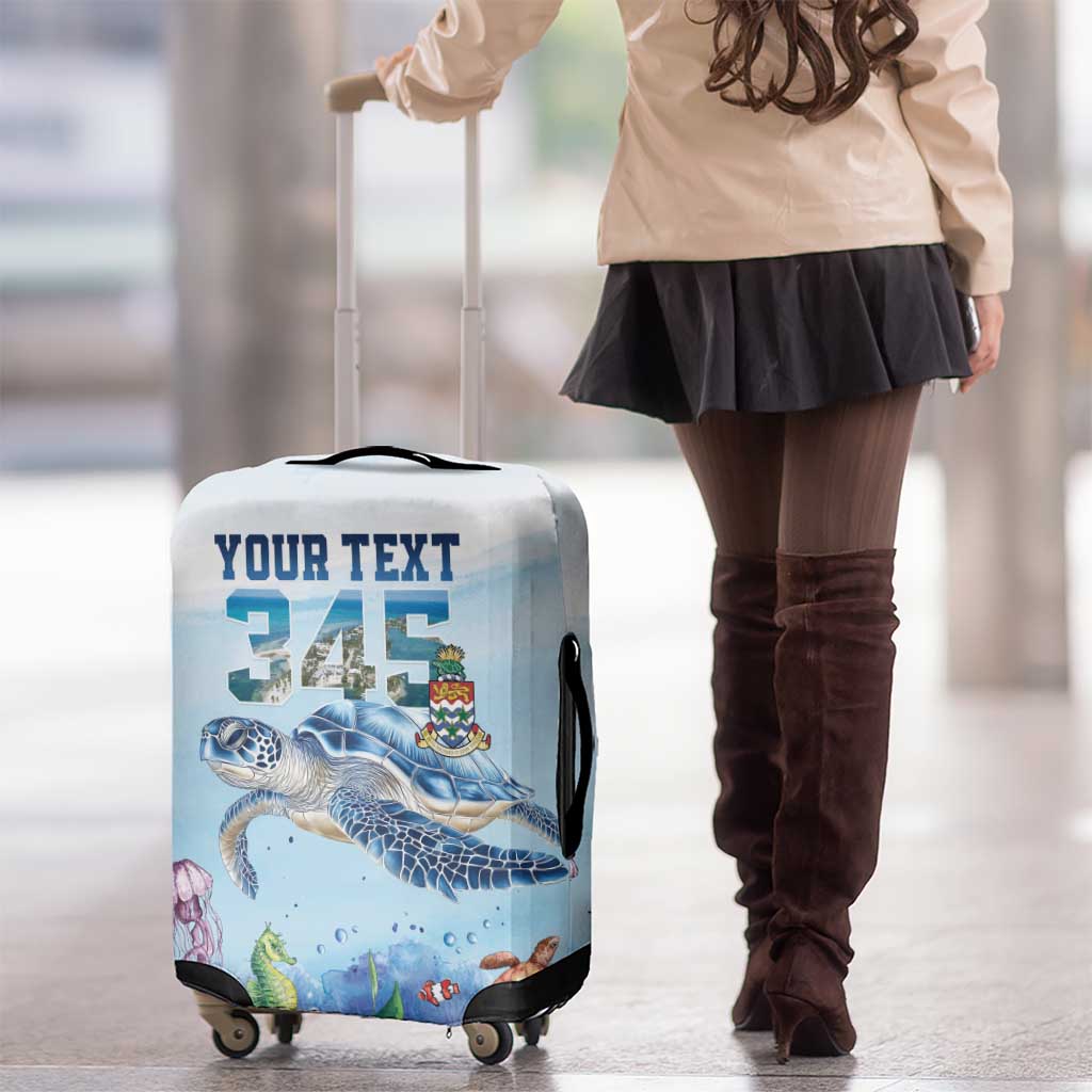 Personalized Cayman Islands 345 Luggage Cover Watercolor Turtle LT18