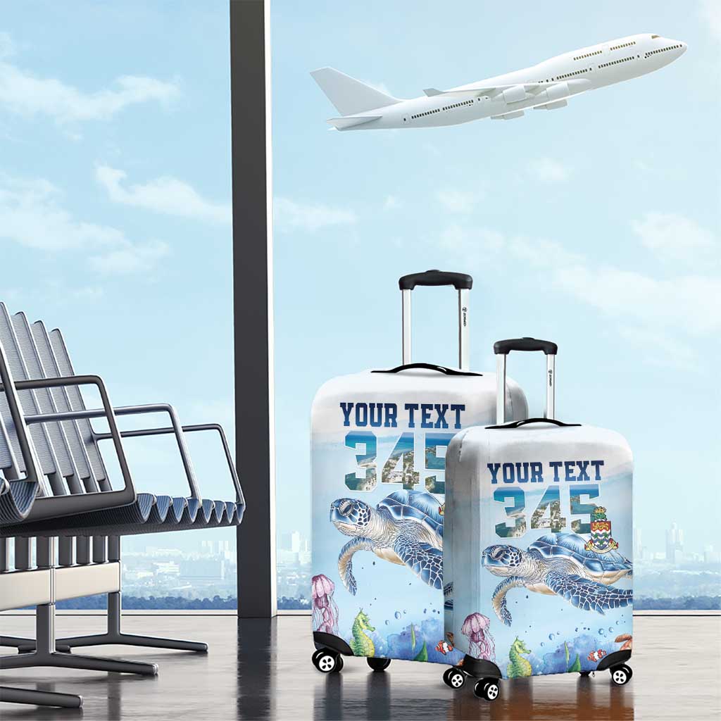 Personalized Cayman Islands 345 Luggage Cover Watercolor Turtle LT18